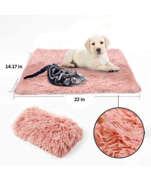 Super Soft Fluffy Premium Fleece Quilt Luxury Faux Fur Plush Pet Bed Pet Calming Blanket 500