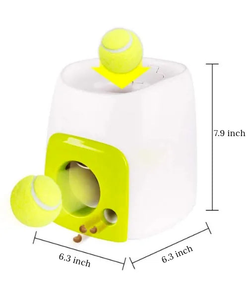 Interactive Fetch Training Toy Pet Dog Puzzle Ball Throw Dog Toy Tennis Ball Launcher Food automatic Slow Feeder Treat Dispenser Toy, No Batteries needed