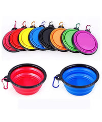 Collapsible Dog Bowls Travel Dog Water Food Bowls Portable Foldable Collapse Dishes with Carabiner Clip for Traveling Hiking Walking