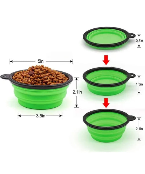 Collapsible Dog Bowls Travel Dog Water Food Bowls Portable Foldable Collapse Dishes with Carabiner Clip for Traveling Hiking Walking