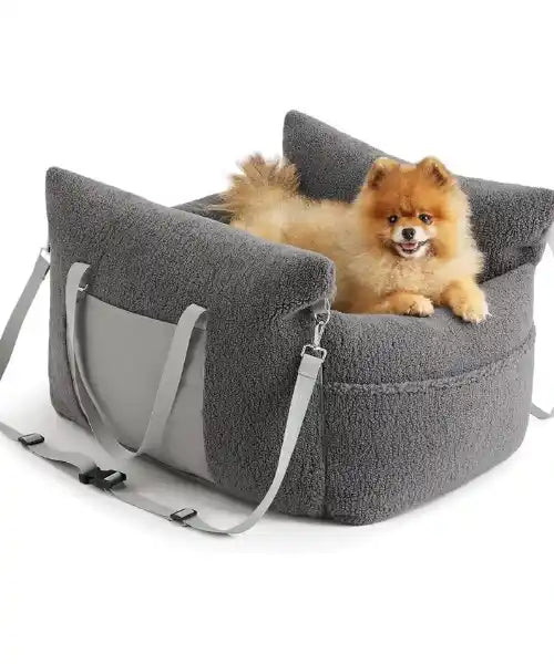 CozyRide Small Dog Car Seat - Waterproof Booster Seat, Safety Leash & Storage Pockets for Pets Up to 25lbs 500
