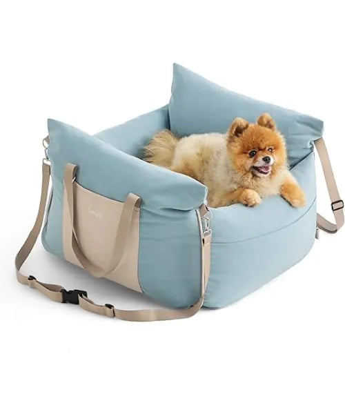 CozyRide Small Dog Car Seat - Waterproof Booster Seat, Safety Leash & Storage Pockets for Pets Up to 25lbs