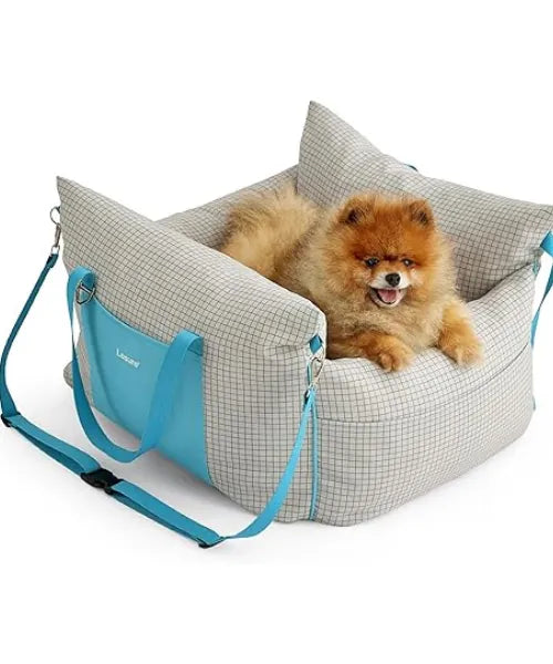 CozyRide Small Dog Car Seat - Waterproof Booster Seat, Safety Leash & Storage Pockets for Pets Up to 25lbs