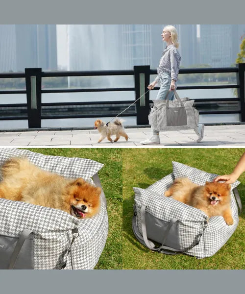 CozyRide Small Dog Car Seat - Waterproof Booster Seat, Safety Leash & Storage Pockets for Pets Up to 25lbs
